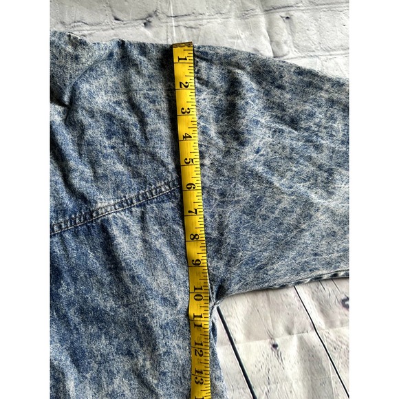 1980's Vintage Acid Washed Jean Duster PG Collections, Studs, Women Size 6 - Picture 10 of 12